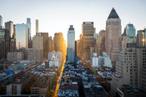 A busy New York morning