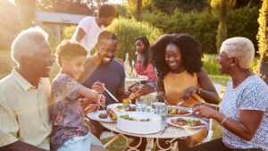 family dining at a restaurant 