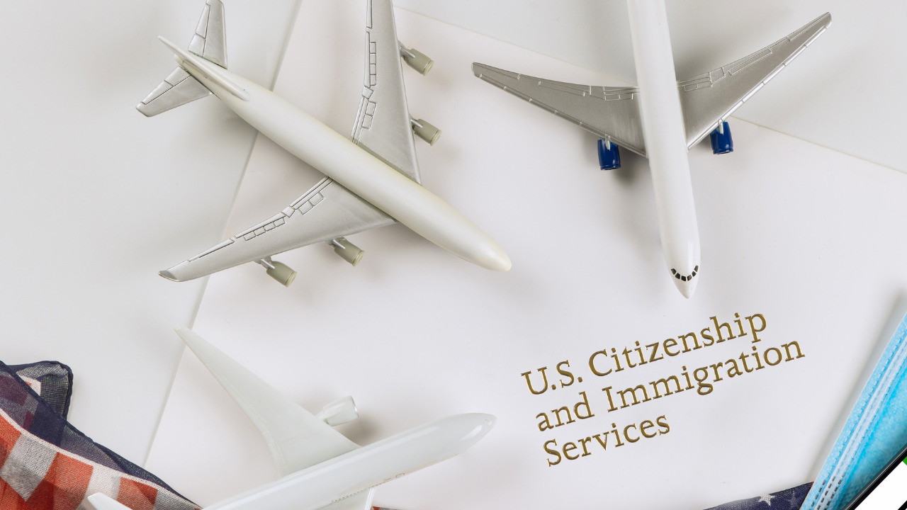 US Citizenship and Immigration Services with 2 airplane images